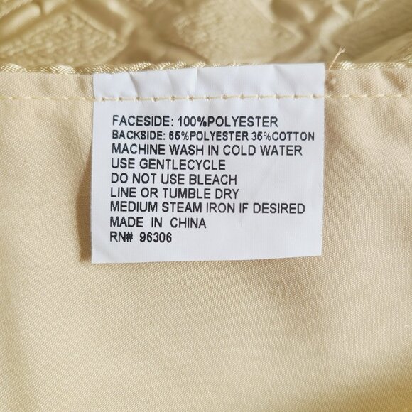 Vintage Table Runner Tapestry Geometric Pattern Gold Beige With Tassels - Picture 8 of 10